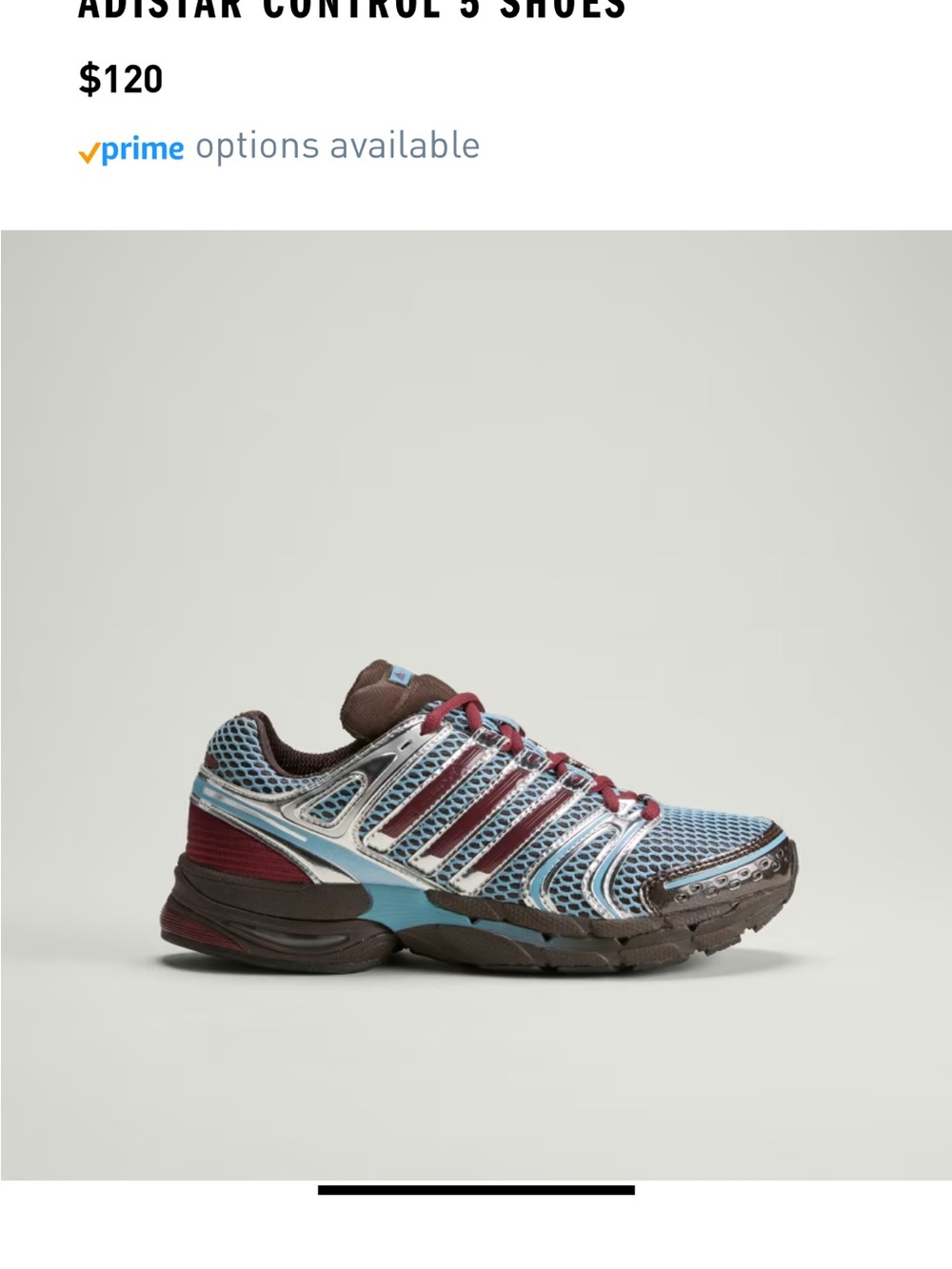 Adistar Control 5 Women’s Athletic Shoe - Light Blue/Burgundy
